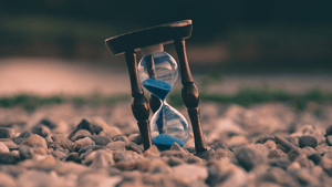 hour glass blue sand